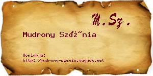 Mudrony Szénia névjegykártya
